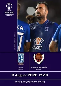 LECH Poznan Poland v VIKINGUR Reykjavik Iceland 11 August 2022 ECL FAN 12 pages - Picture 1 of 1