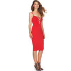 Sexy Red  HALTER FIT AND FLARE Skirt Maxi Dress Evening Party Dress Sundress