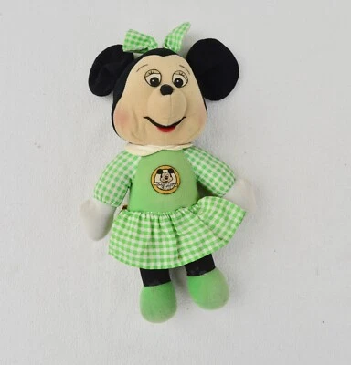 Vintage Knickerbocker Minnie Mickey Mouse Club Green Dress Plush Doll Toy USED - Image 1 of 4