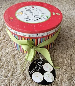Juego de 6 Platos de Aperitivo Martini Manzana Limón Gota Cosmopolita De Colección Caja de Regalo - Imagen 1 de 8