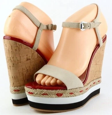 $130 МНОГО TRACY REESE TESS бежевый дизайнер моды пробки на танкетке сандалии 9,5 EUR 41 - Изображение 1 из 4