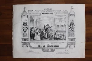 ✒ ca.1840 Adolphe LE CARPENTIER Der Maskenball Walzer - gravierte Partitur Klavier - Bild 1 von 2