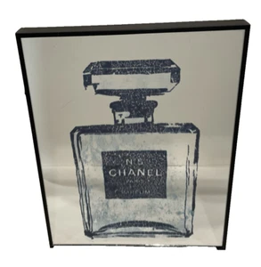 Chanel No 5 Parfum Bottle Metallic Art Wall Hanging Pop Style Decor Glam Picture - Picture 1 of 6