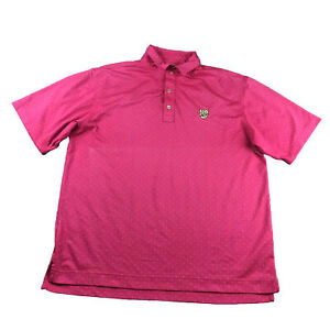FJ FootJoy Shirt Mens Large Pink Polka Dots Golf Polo Lightweight Short Sleeves