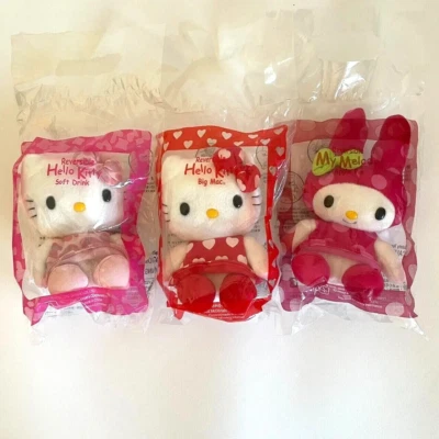 Hello​ Kitty​ My Melody McDonald's​ Reversible Stuffed Toy Rare Vintage Unused - Image 1 of 4