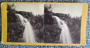 ANTIQUE STEREOSCOPE CARD SILVER CASCADE FALLS NEAR ST ANTHONY FALLS MINNEAPOLIS - Picture 1 of 2