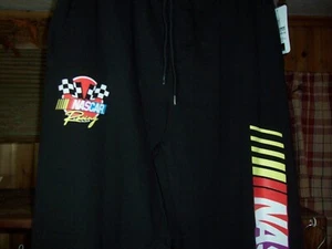 NASCAR MENS JOGGER PANTS SIZE MEDIUM BLACK DRAWSTRING ELASTIC WAIST LOUNGE PANTS - Picture 1 of 3