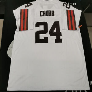 Nick Chubb #24 Cleveland Browns Vapor White Jersey.