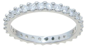 1.10 CT Carat Wedding Annivesary BAND RING Womens Brilliant Cut Size 5-9 - Picture 1 of 3