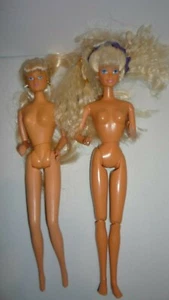 🎀 2 Nude BARBIE + Friend dolls BLONDE Hair OOAK Pretty bent arms jointed legs - Imagen 1 de 2