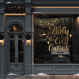 Baby It’s Cold Outside - Christmas Sticker, Festive Shop Display Window Decal - Picture 1 of 11