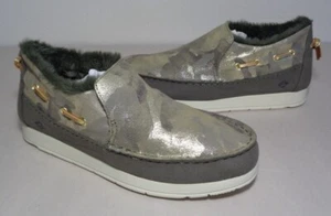 Sperry Size 8 M MOC-SIDER Camo Olive Leather Moccasin Loafers New Women's Shoes - Picture 1 of 12