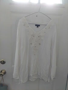 Ladies LS White Shirt, sz XL, by Sweet Magnolia - Picture 1 of 4