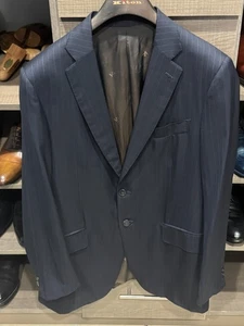 $3,980 ISAIA Men’s Jacket  Pure Virgin Wool, Blue Pinstripe 42R EU 52R US - Picture 1 of 11