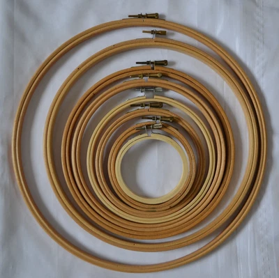 Cross Stitch / Embroidery Hoops Bundle x 8 Wooden Different Sizes - Image 1 of 2