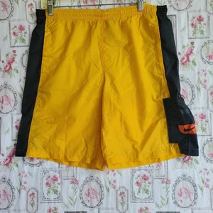 Vintage Nike Jugend große Badehose Shorts gelb schwarz 90s Y2K - Bild 1 von 10