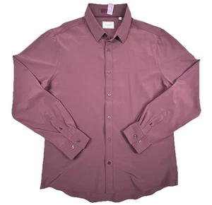7 Diamonds Shirt Large 4 Way Stretch Woven Performance Burgundy Liberty Flex EUC - Picture 1 of 11