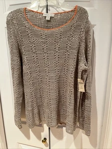 Coldwater Creek Gr. 1XL/18 OpenKnit Beige Pullover Herbst 🍂 Tunika Pulli Neu mit Etikett - Bild 1 von 14