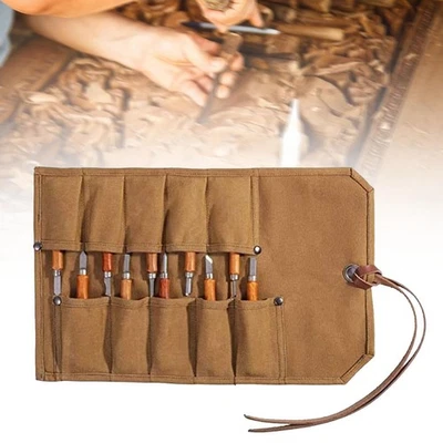 Roll up Tool Bag Tool Organizer Multipurpose Waxed Canvas - Image 1 of 4