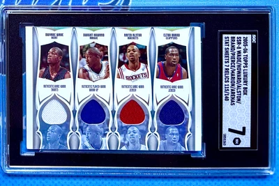 2005-06 TOPPS LUXURY BOX STAT SHEET 7 RELICS CARD WADE HOWARD PIERCE+ /140 SGC 7 - Image 1 of 2