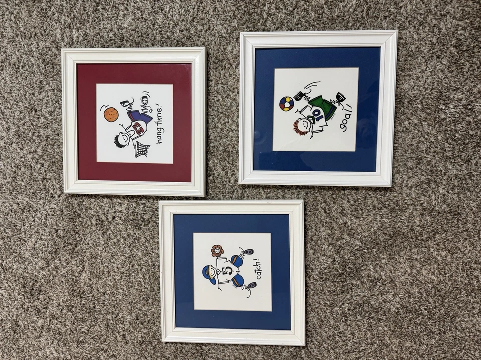 Набор из 3 фигурок Stick детские принты Donna Klotkle в рамке и матовые 12 дюймов x 12 дюймов - Изображение 1 из 3