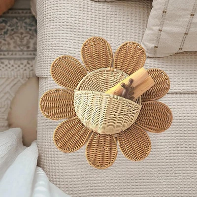 Wall Hanging Basket, Hanging Storage Basket, Imitation Rattan, Garden, Woven, - Image 1 of 4