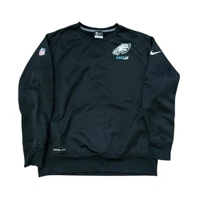Nike Therma Fit NFL Philadelphia Eagles Black Sweatshirt Mens XL Sideline - Picture 1 of 7