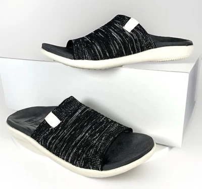 Sandalias de punto negras Spenco para mujer Odessa Fauna espuma viscoelástica ortopédicas, 6B ¡BONITAS! Foto 1 de 4