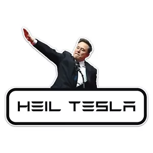 Elon Heil Tesla White Car Sticker Bumper Vinyl Decal - Picture 1 of 1