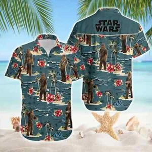 Star Wars Chewbacca Hawaiian Button Down Shirt Unisex Adults S-5XL - Picture 1 of 2