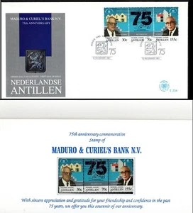 Netherlands Antilles 1991 Maduro & Curiels Bank Anni FDC & Presentation Pack  - Picture 1 of 7