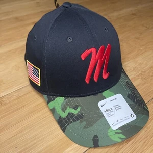 Nike Legacy91 Ole Miss Rebels Camo/Black US Flag Swoosh Strapback Structured Hat - Picture 1 of 14