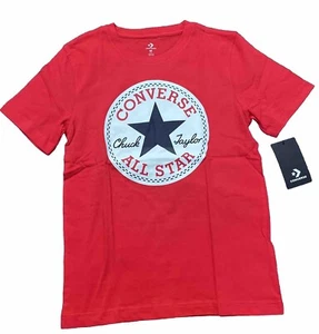 Chuck Taylor Boys Sz-M Converse All Star Graphic T-Shirt Cotton~Red NWT! - Imagen 1 de 6
