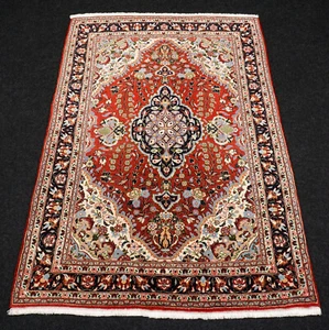 Orient Teppich Ghom 164 x 118 cm Ghoum Rot Beige Perserteppich Handgeknüpft Qom - Bild 1 von 14