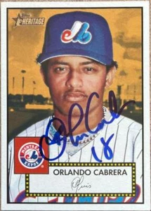 Orlando Cabrera Autographed 2001 Topps Heritage #276 Red Back  - Picture 1 of 1