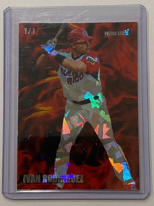 Ivan "Pudge" Rodriguez Future Stock Puerto Rico WBC Refractor Card 1/1