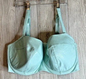Savage X Fenty Queen of the Galaxy Teal Faux Crocodile Low Balconette Bra 42H - Picture 1 of 15