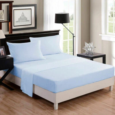 SCALA- BEDDING Scala Bedding Items Egyptian Cotton 600/800 TC UK All Sizes Sky Blue Solid