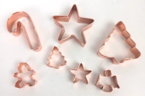 Lote de 7 Mini Cortadores de Galletas de Cobre Navidad Grande Decoración de Cocina Estrella Horneadora - Imagen 1 de 10