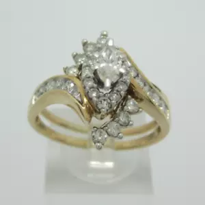 SCHÖNES DAMEN 14K GELBGOLD VERLOBUNGSSET (GRÖSSE 10,25) 0,74TCW 6,2G - Bild 1 von 12