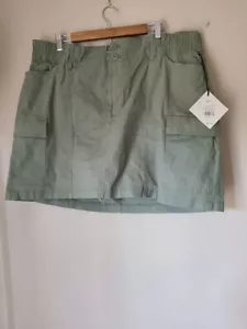 Ava & Viv Women's High-Rise Cargo Mini A-Line Skirt , XXL, Sage Green - Picture 1 of 6