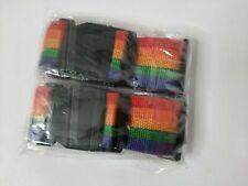 Rainbow Luggage Straps Travel Suitcase Baggage Backpack Bag Color Belt Pack of 2