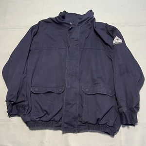 Bulwark FR Westex Ultrasoft Flame Fire Resistant Navy Blue Zip Work Jacket 4XL-X - Picture 1 of 14