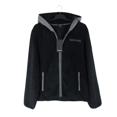 Chaqueta Sherpa True Religion Para Hombre Talla Grande Negro Jet Contraste Sudadera con Capucha Nueva con Etiquetas $159 Foto 1 de 4