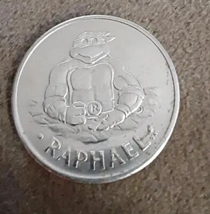 TMNT Raphael COIN metal round silver  TEENAGE MUTANT NINJA TURTLES Raph Medal - Picture 1 of 3