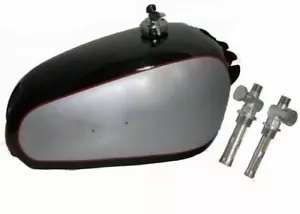 Neuf 1950 BSA Doré Flash A10 Noir Argenté Carburant Bleu Pétrole Tank Avec Tap & - Photo 1/5