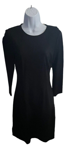 Abito da donna Kate Spade New York nero ponte maniche lunghe vita raccolta midi 4