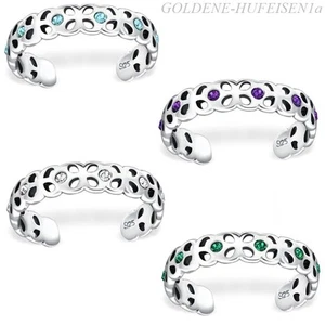 ZEHENRING Kristall Blume Fuß-Ring 925 Sterling Silber Damen Zehring xc-100 - Bild 1 von 6