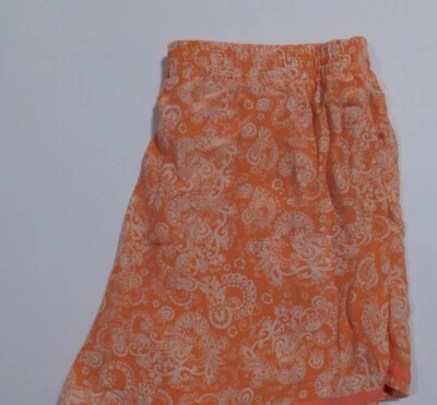 CLUB MONACO женщин оранжевый и белый пейсли печать эластичный пояс шелк короткие размер 4 - Изображение 1 из 4