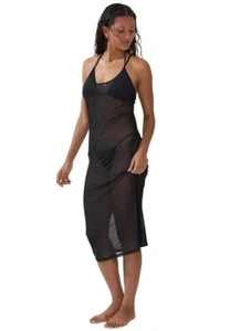 Cotton On Sm Swimsuit Cover-up Maxi Dress Mesh Fishnet Scoop Cross Back Swimwear - Picture 1 of 8